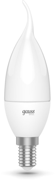 Лампа светодиодная Gauss Basic 1034116 5.5Вт цок.:E14 свеча 180B 3000K св.свеч.бел.теп. (упак.:10шт)