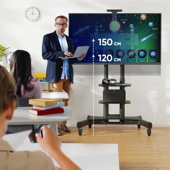 Стойка для телевизора Onkron TS1552 черный 40&amp;quot;-70&amp;quot; макс.60.5кг напольный мобильный