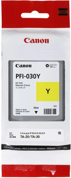 Картридж струйный Canon PFI-030Y 3492C001 желтый (55мл) для Canon imagePROGRAF TA-20, TA-30, TM-240, TM-340.