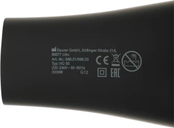 Фен Beurer HC55 2000Вт черный (586.21)