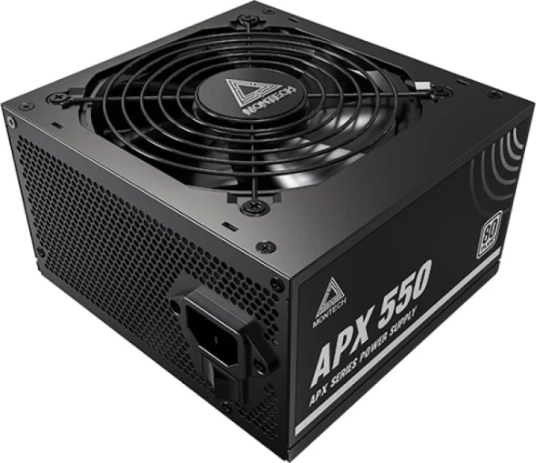 Блок питания Montech ATX 550W APX 550 80 PLUS WHITE (20+4pin) APFC 120mm fan 6xSATA Cab Manag RTL