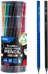 Карандаш ч/г Deli EC049-HB 2.2мм HB трехгран. ассорти