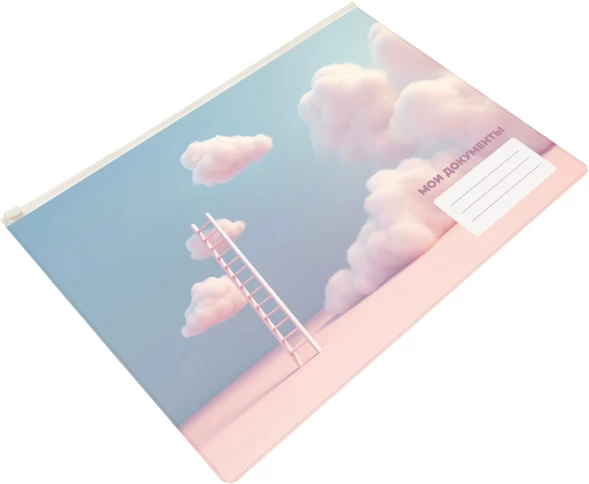 Папка на молнии ZIP Silwerhof CLOUD A4+ ПВХ 0.25мм