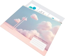 Папка на молнии ZIP Silwerhof CLOUD A4+ ПВХ 0.25мм