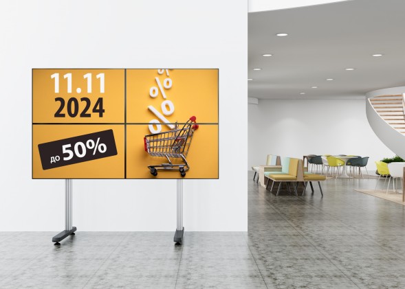 Стойка для телевизора Cactus CS-FS-TV4-PRO черный 32&amp;quot;-70&amp;quot; макс.50кг напольный мобильный