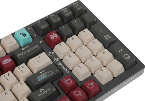 Клавиатура A4Tech Bloody WS98 Pixels Red механическая темно-серый/белый USB беспроводная BT/Radio Multimedia for gamer LED (WS98)