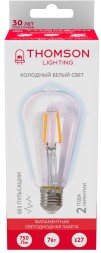 Лампа филам. Thomson Filament TH-B2341 7Вт цок.:E27 эдисон 220B 6500K св.свеч.бел.хол. ST64 (упак.:1шт)