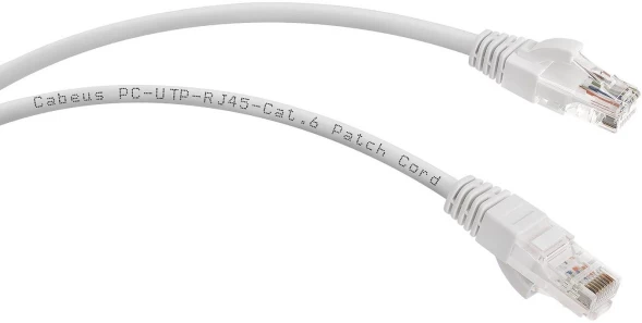 Патч-корд Cabeus PC-UTP-RJ45-CAT.6-2M-WH-LSZH U/UTP RJ-45 вил.-вилка RJ-45 кат.6 2м белый LSZH