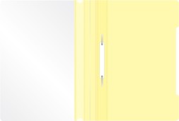 Папка-скоросшиватель Бюрократ Pastel -PSLPAST/YEL A4 прозрач.верх.лист пластик желтый 0.14/0.18