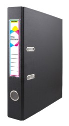 Папка-регистратор Silwerhof A4 50мм ПВХ/бумага черный без. окант. сборная смен.карм. на кор.