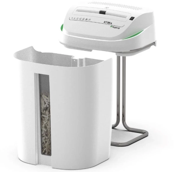 Шредер Kobra C4-Hybrid E/S серый (секр.P-4) перекрестный 15лист. 40лтр. скрепки скобы пл.карты CD