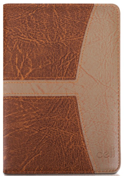 Блокнот Deli 7921 205х143мм искусст. кожа 160л светло-коричневый/коричневый