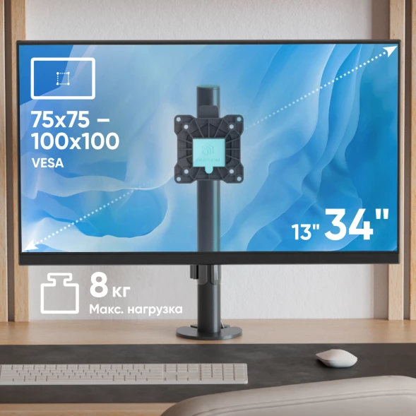 Кронштейн для мониторов Onkron D101E черный 13&amp;quot;-34&amp;quot; макс.10кг настольный поворот и наклон