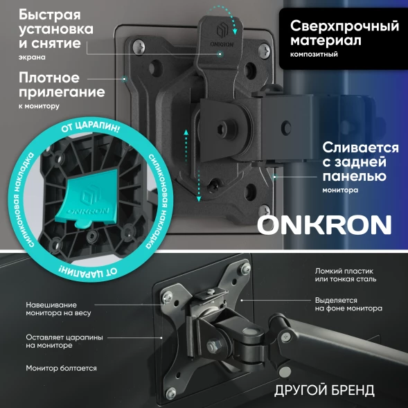 Кронштейн для мониторов Onkron D101E черный 13&amp;quot;-34&amp;quot; макс.10кг настольный поворот и наклон