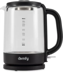 Чайник электрический Domfy DSB-EK304 1.7л. 2200Вт черный корпус: стекло/пластик