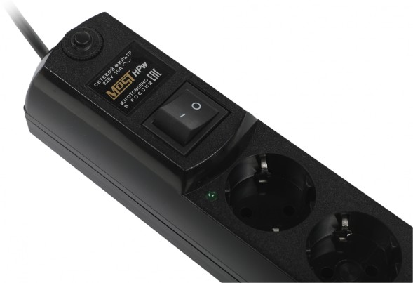 Сетевой фильтр Most HPw 2м (6 розеток) черный (коробка)