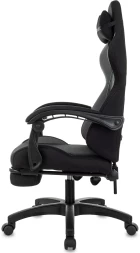 Кресло игровое Zombie Shadow черный/серый с подголов. крестов. пластик подст.для ног пластик черный