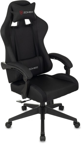 Кресло игровое Zombie Predator черный Neo Black с подголов. крестов. пластик