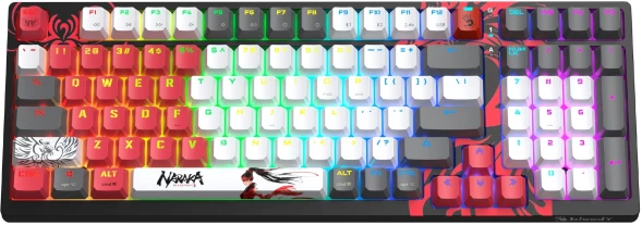 Клавиатура A4Tech Bloody WS98 Naraka механическая серый/красный USB беспроводная BT/Radio Multimedia for gamer LED (WS98)