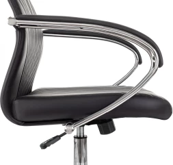 Кресло руководителя Бюрократ CH-610SL черный эко.кожа крестов. металл хром