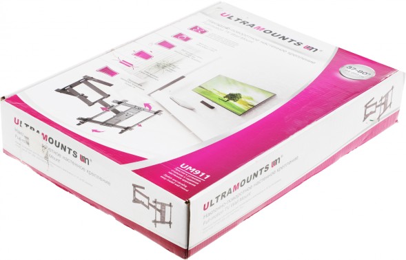 Кронштейн для телевизора Ultramounts UM911 черный 37&amp;quot;-80&amp;quot; макс.50кг настенный поворотно-выдвижной и наклонный