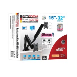 Кронштейн для мониторов Arm Media LCD-T22 черный 15&amp;quot;-32&amp;quot; макс.14кг настольный поворот и наклон верт.перемещ.