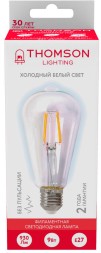 Лампа филам. Thomson Filament TH-B2342 9Вт цок.:E27 эдисон 220B 6500K св.свеч.бел.хол. ST64 (упак.:1шт)