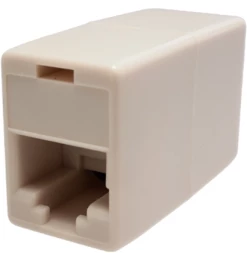 Адаптер Suprlan 10-0337-1 проходн. Keystone RJ45 кат.5E UTP бронз. бежевый