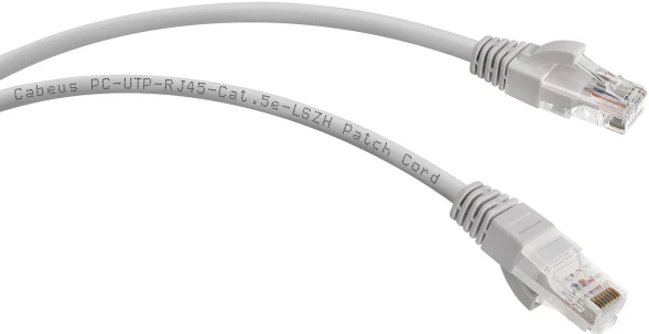 Патч-корд Cabeus PC-UTP-RJ45-CAT.5E-1.5M-LSZH U/FTP RJ-45 вил.-вилка RJ-45 кат.5E 1.5м серый LSZH