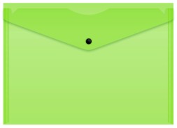 Конверт на кнопке Бюрократ Double Neon DNEPK803A4LETT A4 гориз. пластик 0.15мм салатовый
