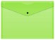 Конверт на кнопке Бюрократ Double Neon DNEPK803A4LETT A4 гориз. пластик 0.15мм салатовый