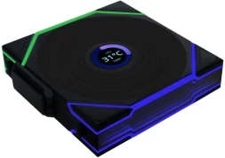 Вентилятор для корпуса Lian-Li Uni Fan TL Wireless LCD 120 LCD Reverse ARGB 120х124x28 черный 4-pin 31дБ (G99.12RTLLCD1W1B.R0) Ret