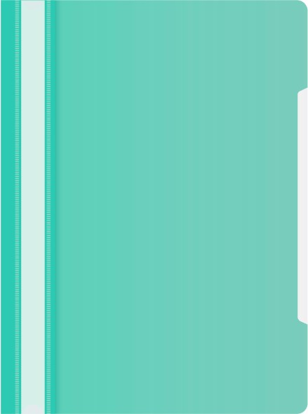 Папка-скоросшиватель Бюрократ Pastel -PSLAST/GRN A4 прозрач.верх.лист пластик мятный 0.14/0.18