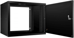 Шкаф коммутационный Cabeus (WSC-05D-9U55/45M-BK) настенный 9U 550x450мм пер.дв.металл 30кг черный 390мм IP20 металл