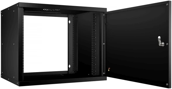 Шкаф коммутационный Cabeus (WSC-05D-9U55/45M-BK) настенный 9U 550x450мм пер.дв.металл 30кг черный 390мм IP20 металл