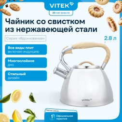 Чайник металлический Vitek Вдохновение VT-WK1520 2.8л. стальной