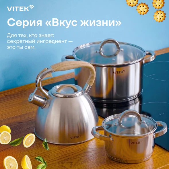 Чайник металлический Vitek Вдохновение VT-WK1520 2.8л. стальной
