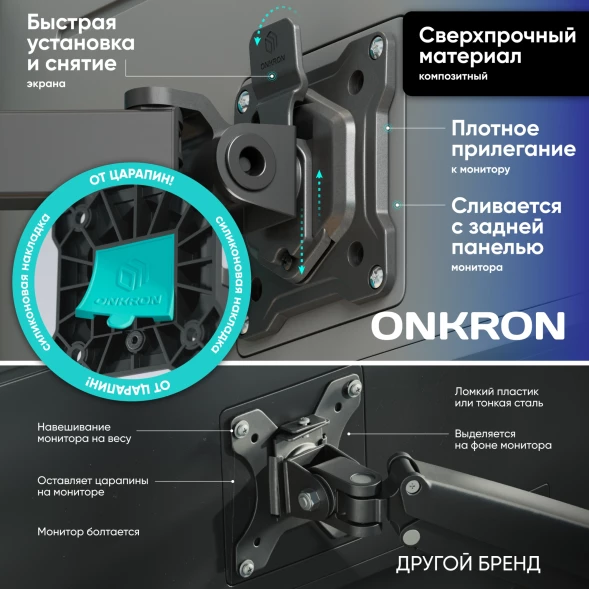 Кронштейн для мониторов Onkron D221E черный 13&amp;quot;-32&amp;quot; макс.16кг настольный поворот и наклон