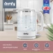 Чайник электрический Domfy DSW-EK304 1.6л. 2200Вт белый корпус: стекло/пластик