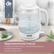 Чайник электрический Domfy DSW-EK304 1.6л. 2200Вт белый корпус: стекло/пластик