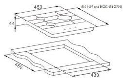 Газовая варочная поверхность Weissgauff HGG 451 BGh черный