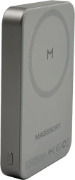 Мобильный аккумулятор Magssory PBN022 10000mAh QC4.0/PD3.0 15W 3A USB-C беспров.зар. титановый