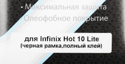 Защитное стекло для экрана DF inColor-01 черный для Infinix Hot 10 Lite 2.5D 1шт. (DF INCOLOR-01 (BLACK))