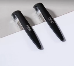 Набор ручек гелев. Deli C6600S-TS прозрачный/черный d=0.5мм черн. черн. блистер (2шт) кругл. резин. манжета 1цв. прозр.корпус