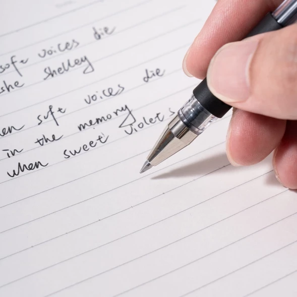 Набор ручек гелев. Deli C6600S-TS прозрачный/черный d=0.5мм черн. черн. блистер (2шт) кругл. резин. манжета 1цв. прозр.корпус