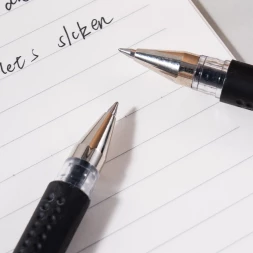 Набор ручек гелев. Deli C6600S-TS прозрачный/черный d=0.5мм черн. черн. блистер (2шт) кругл. резин. манжета 1цв. прозр.корпус