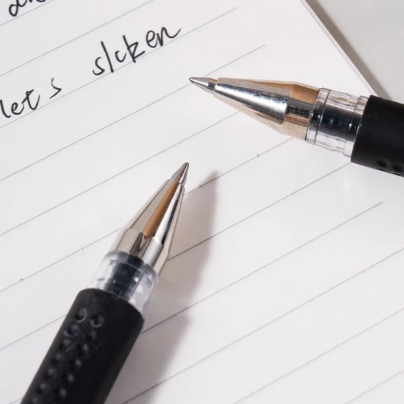 Набор ручек гелев. Deli C6600S-TS прозрачный/черный d=0.5мм черн. черн. блистер (2шт) кругл. резин. манжета 1цв. прозр.корпус