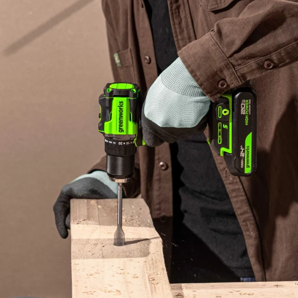 Дрель-шуруповерт Greenworks DD560 аккум. патрон:быстрозажимной (3708407CUA)