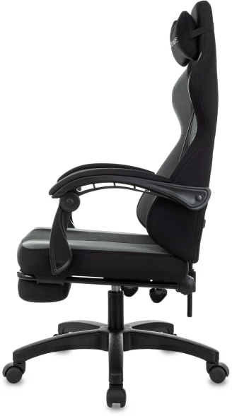 Кресло игровое Zombie Weaver черный/серый с подголов. крестов. пластик подст.для ног пластик черный