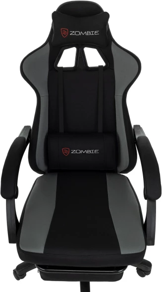 Кресло игровое Zombie Weaver черный/серый с подголов. крестов. пластик подст.для ног пластик черный